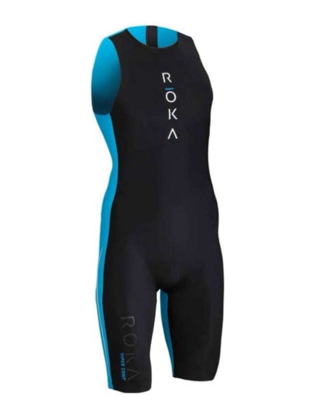 ROKA Viper Comp Men’s XL Swimskin Black Blue Triathlon Open Water Race Suit